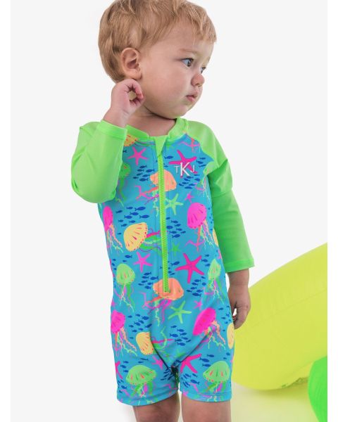 Neon Jelly Time Boys Long Sleeve One Piece Rash Guard