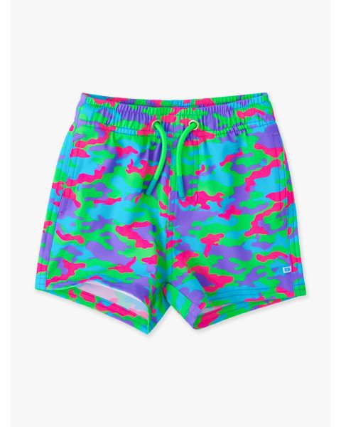 Neon Camo Performance Hybrid Swim Trunks