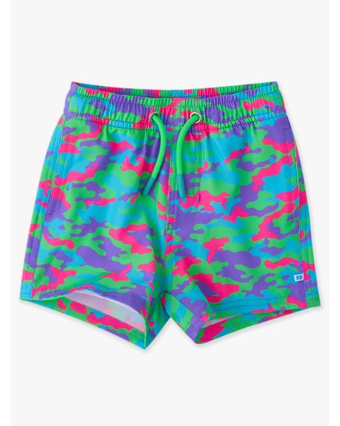 Neon Camo Performance Hybrid Swim Trunks