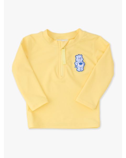 Grumpy Bear Care Bears Applique Long Sleeve Zipper Rash Guard