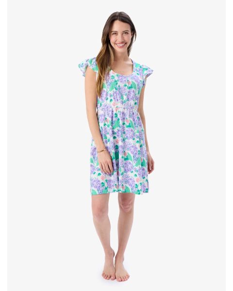 Purple Hydrangea Garden Women's Knit Shift Dress