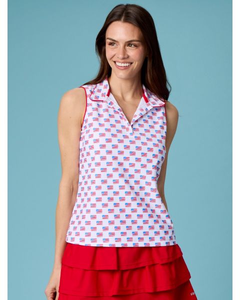 Freedom Flags Women's Sleeveless Polo Active Top