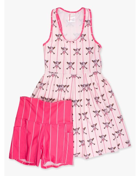 Pink Batter Up Women's Active Dress & Bike Short Set