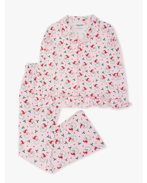 Pink Dear Santa Women's Ruffle Flare Pajama Set