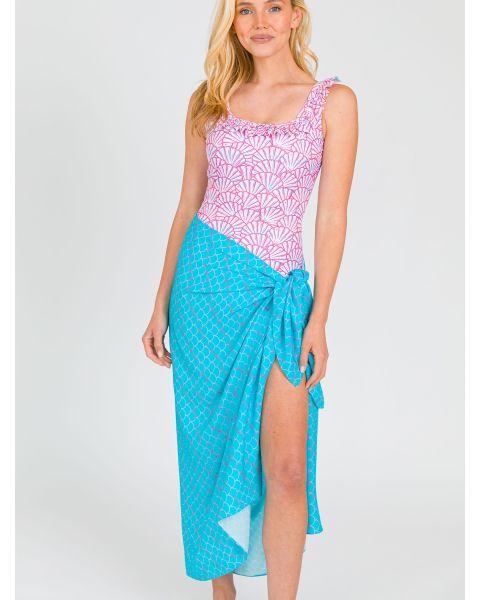 Bright Aqua Scales Women's Sarong
