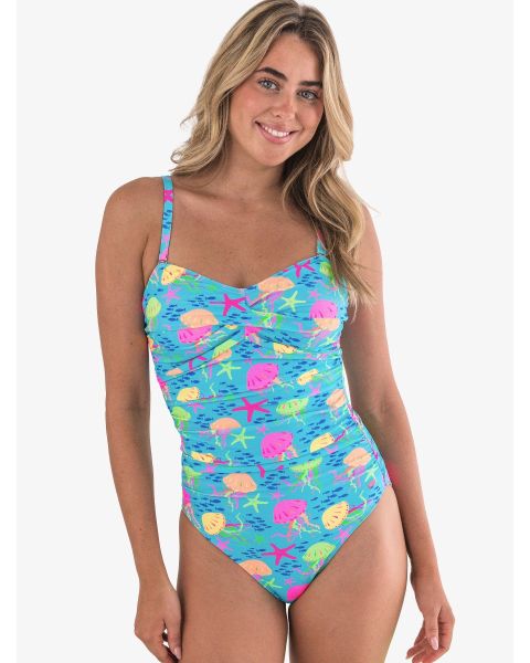Neon Jelly Time Women's Convertible Bandeau One Piece Swimsuit