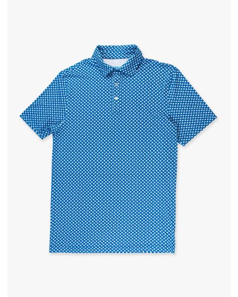 Tiny Blue Stars Men's Knit Short Sleeve Performance Polo Shirt