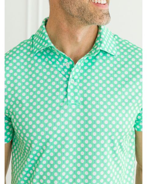 Tiny Tee Time Men's Knit Short Sleeve Performance Polo Shirt