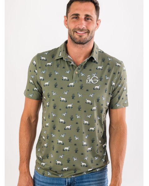 Pond Pups Men's Knit Short Sleeve Performance Polo
