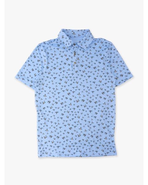 Mallard Skies Men's Knit Short Sleeve Performance Polo