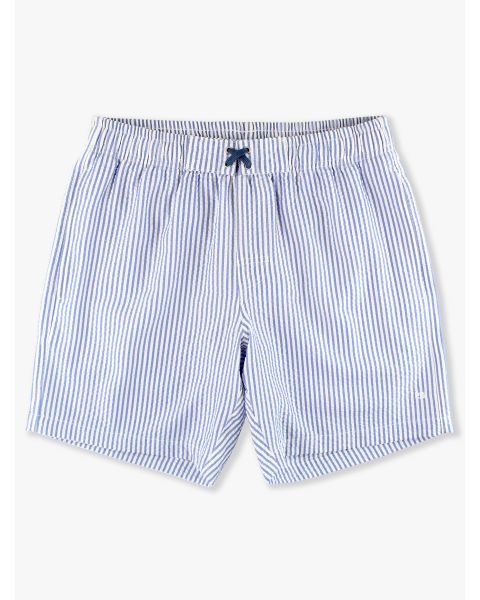 Periwinkle Blue Seersucker Men's Swim Trunks