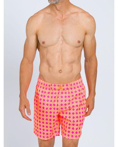 Neon Sherbet Cane Swim Trunks