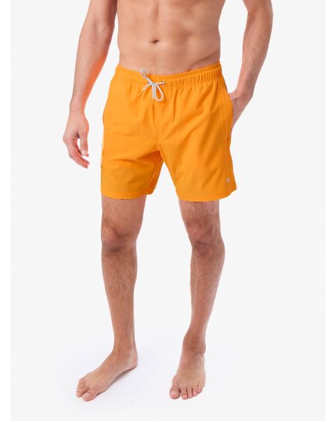 Neon Orange Men's Performance Hybrid Swim Trunks
