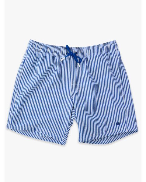 Blue Seersucker Men's Performance Hybrid Swim Trunks