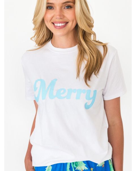 Blue Breeze Merry Adult Short Sleeve Graphic Tee