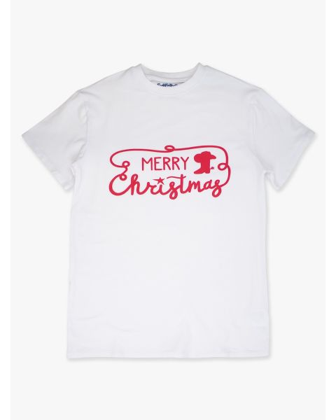 Western Merry Christmas Adult Short Sleeve Graphic Tee
