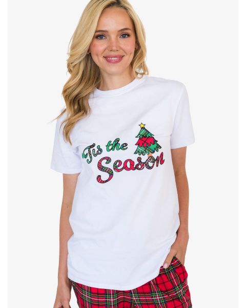 Tis the Season White Adult Short Sleeve Graphic Tee