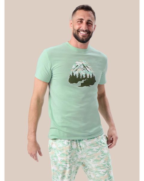 Camo Sunrise Sage Adult Short Sleeve Graphic Tee