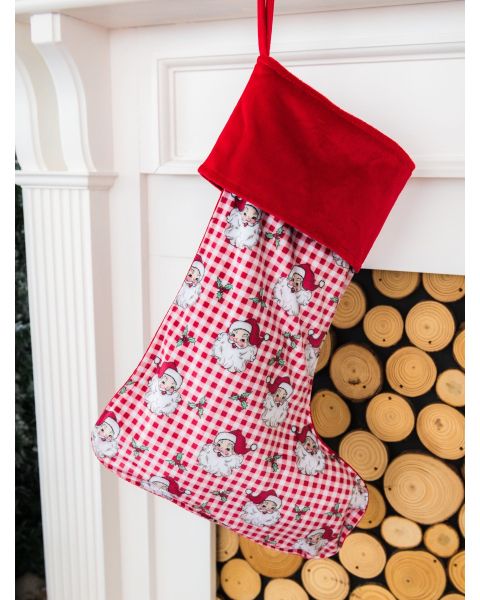 Red Dear Santa Printed Holiday Stocking