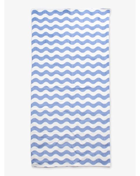 Periwinkle Blue Wavy Stripe Printed Beach Towel