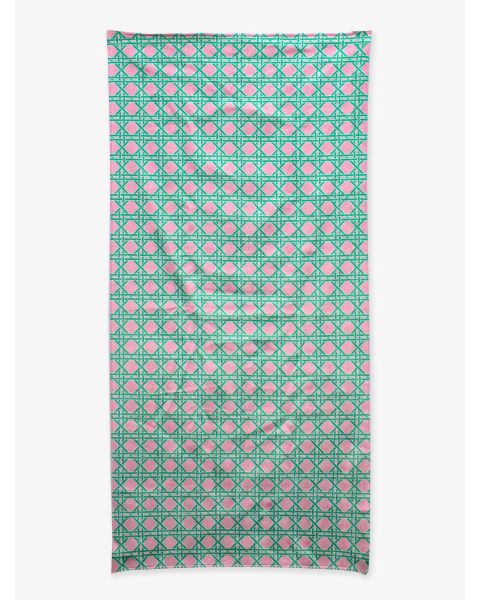 Pink Coastal Cane Printed Beach Towel