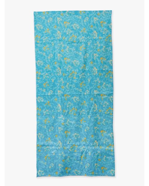 Light Blue Enchanted Flowers Printed Beach Towel