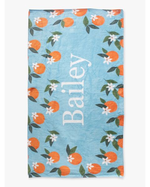 Blue Orange You The Sweetest Personalized Beach Towel