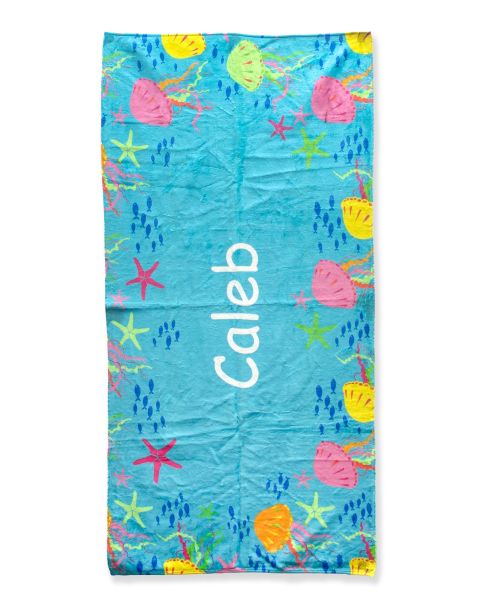 Neon Jelly Time Personalized Beach Towel