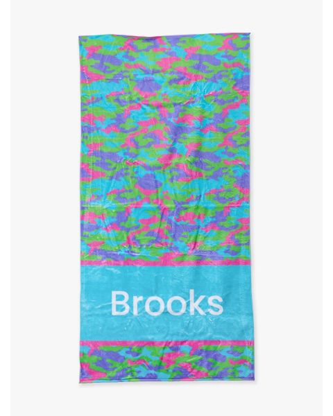 Neon Camo Personalized Beach Towel