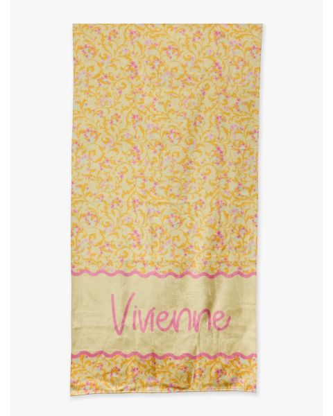 Banana Enchanted Flowers Personalized Beach Towel