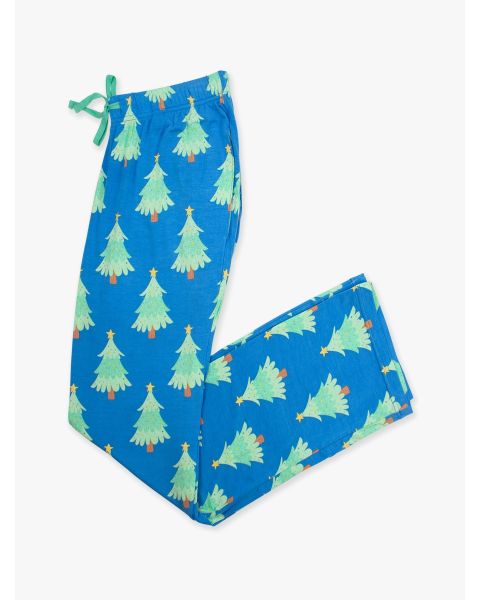 Blue Twinkling Trees Adult Pajama Pants