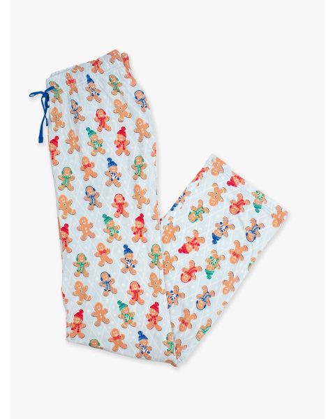 Blue Gingerbread Buddies Adult Pajama Pants