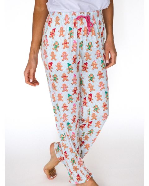 Pink Gingerbread Buddies Adult Pajama Pants