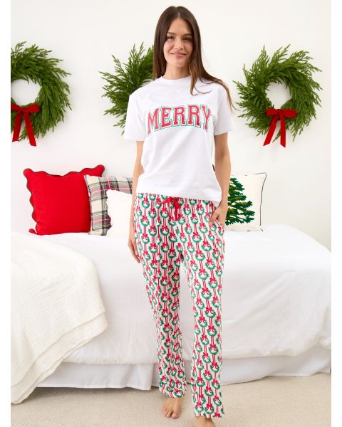 Deck The Halls Adult Pajama Pants, Bamboo Viscose