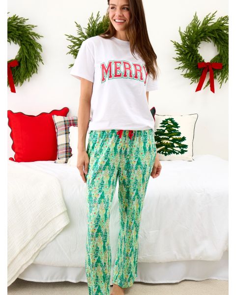 Green Jolly Grove Adult Pajama Pants, Bamboo Viscose