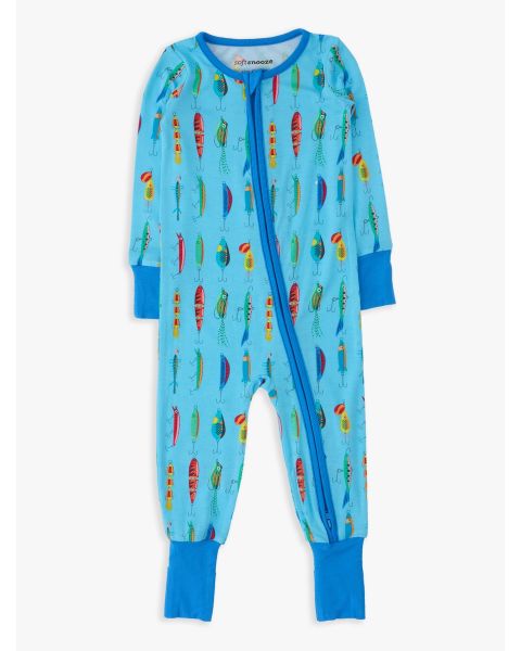 Gone Fishin Convertible One Piece Pajama, Bamboo Viscose