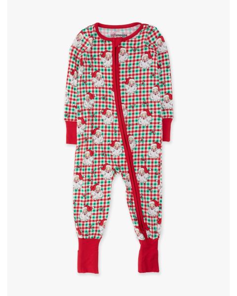 Red & Green Dear Santa Convertible One Piece Pajama, Bamboo Viscose