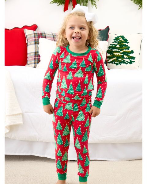 O Christmas Tree Long Sleeve Pajama Set, Bamboo Viscose