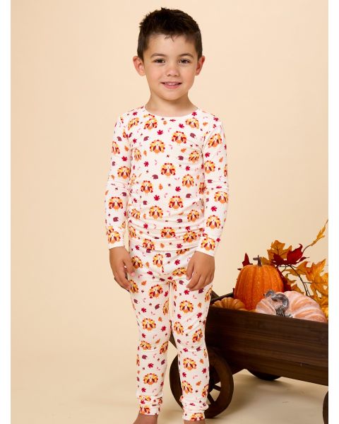 Gobble Gingham Long Sleeve Pajama Set, Bamboo Viscose