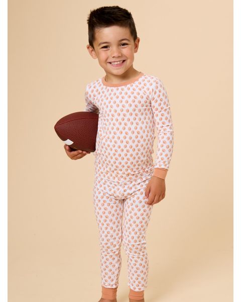 Football Frenzy Long Sleeve Pajama Set, Modal Blend
