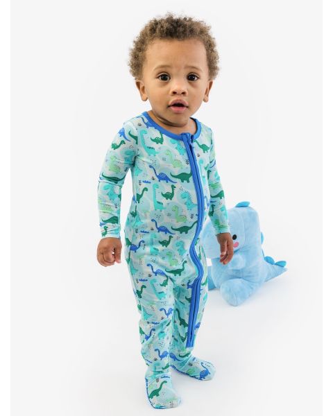 Snuggle-Saurus One Piece Footie Pajama, Bamboo Viscose