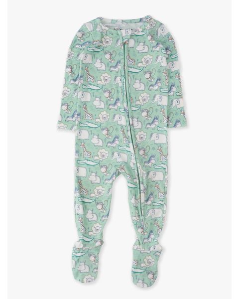 Sage Safari One Piece Footie Pajamas