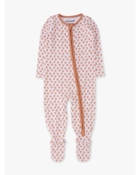 Football Frenzy One Piece Footie Pajamas,Modal Blend