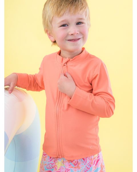 Coral Long Sleeve Full Zip Rash Guard Jacket