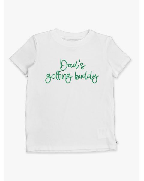 Green Dad's golfing buddy Embroidered White Short Sleeve Basic Tee