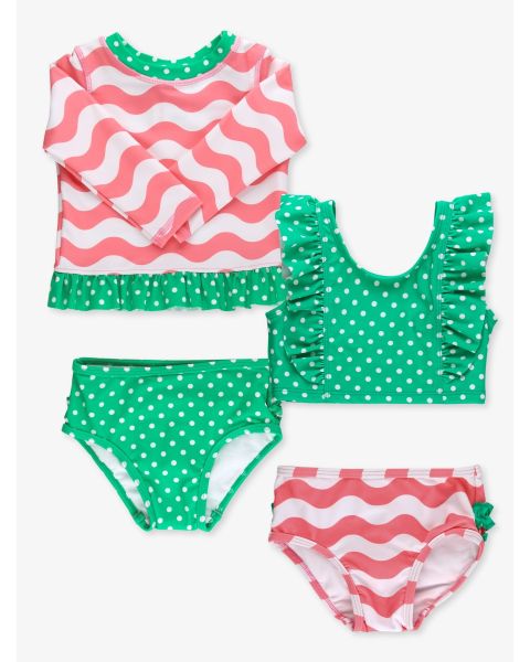 Bubblegum Pink Wavy Stripe 2-Piece + LS RG 2P