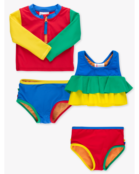 Primary Color Block LS Zipper RG 2P + Flounce 2P