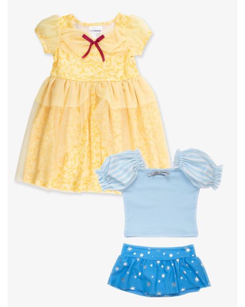 Golden Princess Nightgown + Crystal Blue Puff Sleeve 2P