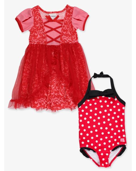 Royal Red Princess Nightgown + Red Vintage Polka Dot Halter 1P