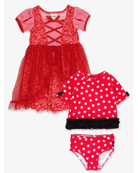 Royal Red Princess Nightgown + Red Vintage Polka Dot SS RG 2P